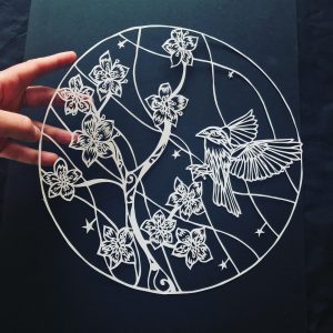 Cherry Blossom Paper Cut Art